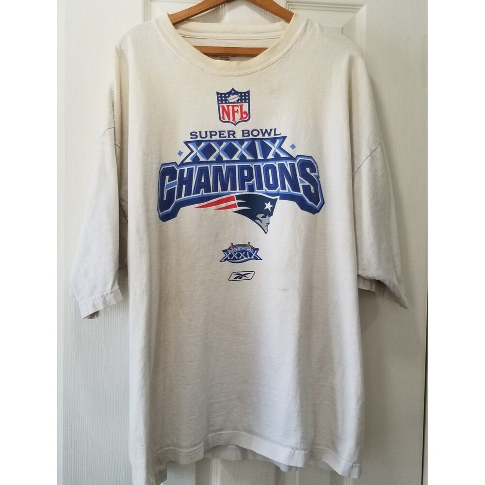 New England Patriots Super bowl 39 championship t shirt Reebok 2xl READ 2005